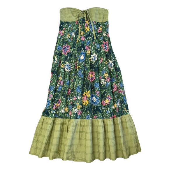 ANTHROPOLOGIE Zosime Halter Green Floral Maxi Dress Boho Size 8 MINT CONDITION - Picture 4 of 10